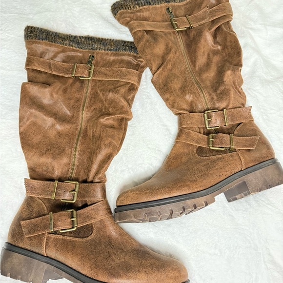 Torrid Brown Buckle Sweater Knee Boot (WW) - Picture 5 of 9